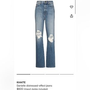 Khaite Danielle distressed jeans size 26